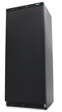 Lagerkøleskab i sort 600 L med 4 justerbare hylder