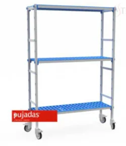 Køle-/fryserumsreol m/3 hylder og hjul 1145 x 385 x1880 mm, Pujadas
