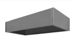 Kasseemfang med V filtre i midten og lys - måler 2300x2800x450