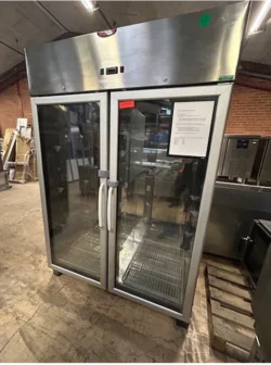 industrikøleskab dobbelt med glaslåge fra Tecnodom, brugt