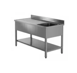 Tecnodom stålbord med vask i HØJRE side: