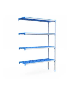 Køle-/fryserumsreol m/4 hylder vinkelmodul 555 mm dybe og flere længder, Pujadas