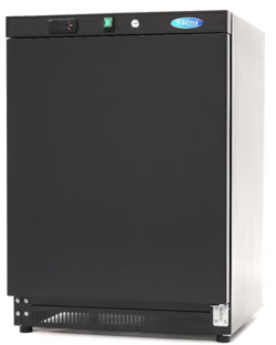 Lagerkøleskab i sort 200 L med 3 justerbare hylder