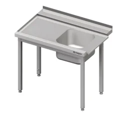 Bord med bakkebane, vask(h) og underhylde samt vaskekrog i højre side, Stalgast