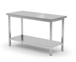 Stålbord med underhylde 1200x600x(h)850 mm, Hendi