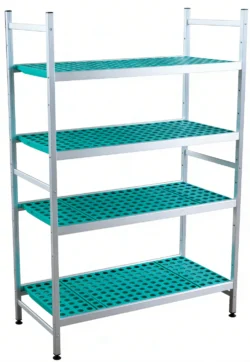 Reolsystem m/ 4 niveauer 1651 mm x 500 mm H: 1800 mm